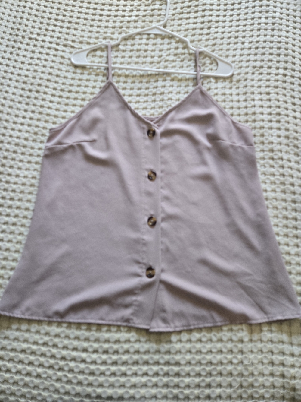 Blush Tan Spaghetti Strap Button Down